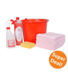 Super Deal: emmer + doek + spons + spray + reiniger - Sanitair