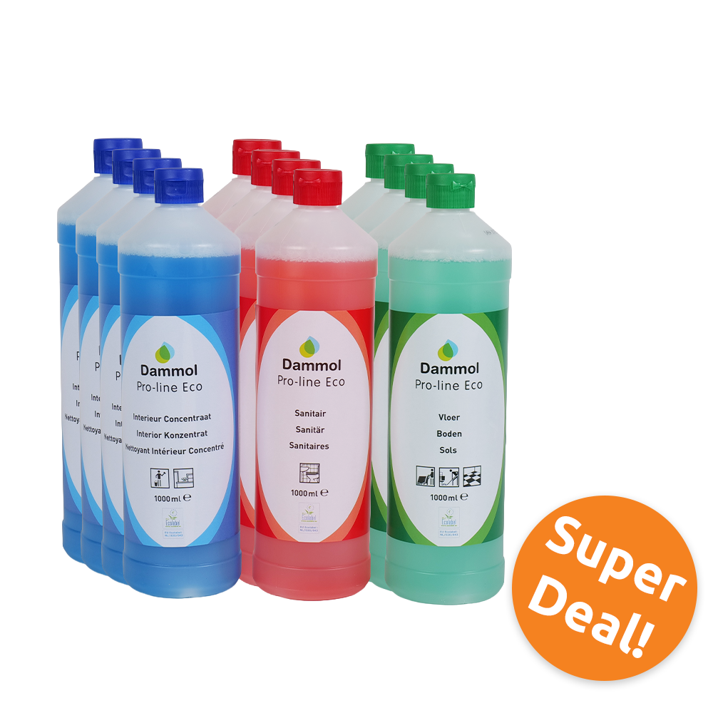 Super Deal: DAMMOL pro-line eco Sanitair + Vloer + Interieur Doos 4x3x1L