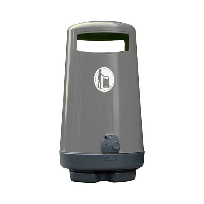 Topsy® 2000 buitenafvalbak lichtgrijs met wit logo + sleutel