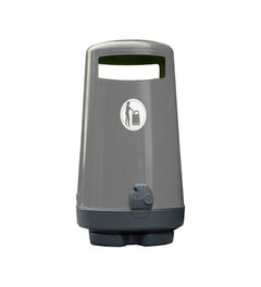 Topsy® 2000 buitenafvalbak lichtgrijs met wit logo + sleutel