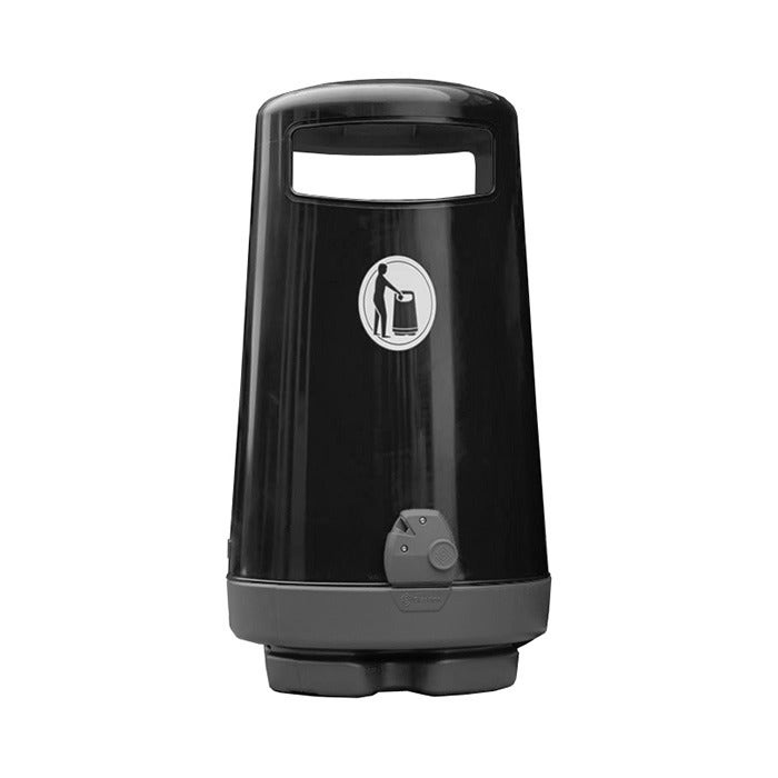 Topsy® 2000 buitenafvalbak zwart met wit logo + sleutel