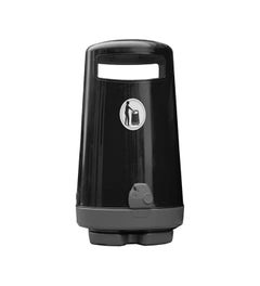 Topsy® 2000 buitenafvalbak zwart met wit logo + sleutel