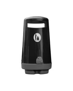 Topsy® 2000 buitenafvalbak zwart met wit logo + sleutel