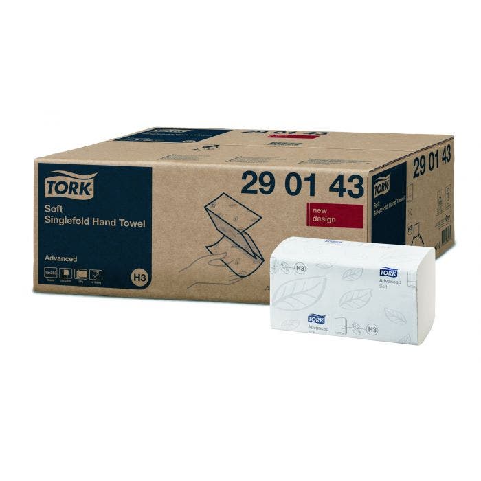 Tork handdoekpapier Advanced H3 V-vouw 2-laags - 15 pakken à 250 vellen - 290143