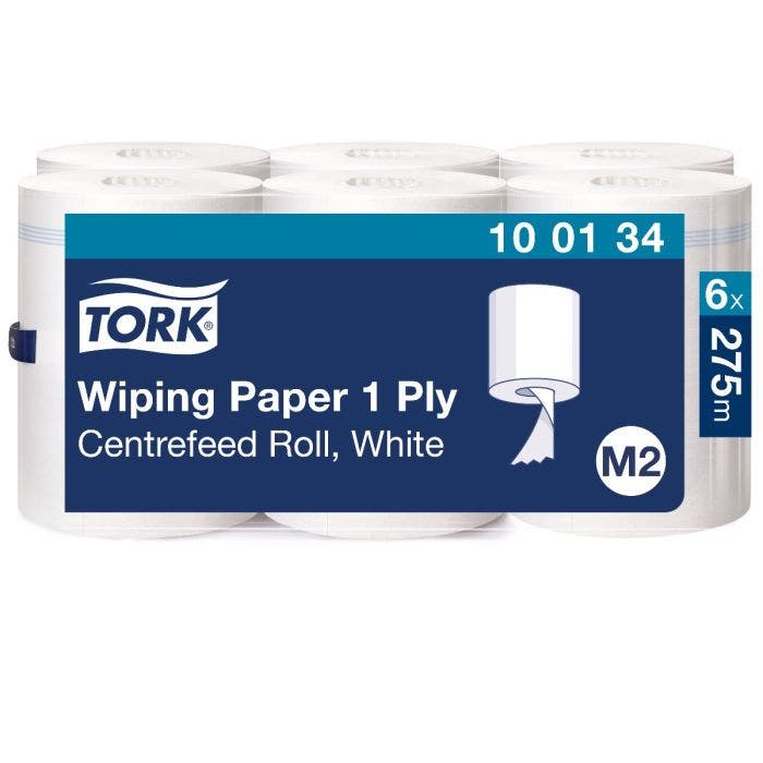 Tork poetspapier Clean M2 1-laags 275 meter - Pak 6 rollen - 100134