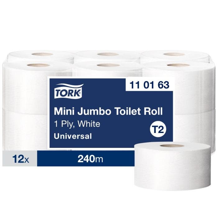 Tork toiletpapier Universeel T2 1-laags 240 meter - Pak 12 rollen - 110163