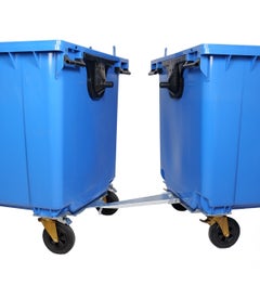 Trekstang combinatie voor afvalcontainer 1100 liter - Koppelsysteem 2 delig