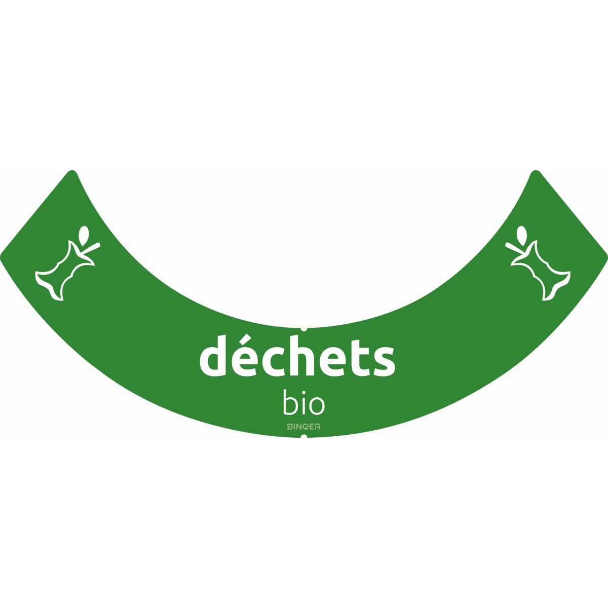 Sticker UBin halfrond déchets bio vert/groen