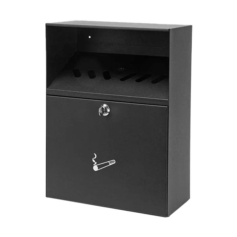 Stalen wandasbak met afdak zwart - Voor 3600 peuken