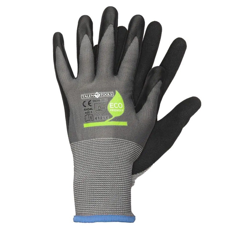 Werkhandschoenen met Latex coating zwart/grijs - Maat L