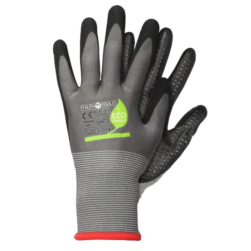 Werkhandschoenen met Nitril coating zwart/grijs - Maat S