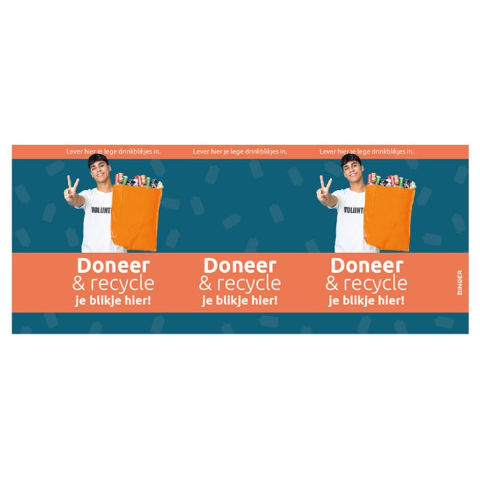 Wikkel voor CANman 145 liter Doneer & Recycle Jongen Oranje