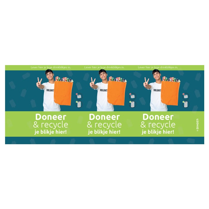 Wikkel voor CANman 145 liter Doneer & Recycle Jongen Groen