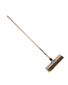 Zachte bezem X-profiel 40 cm. crème/zwart inclusief bezemsteel 150 cm.