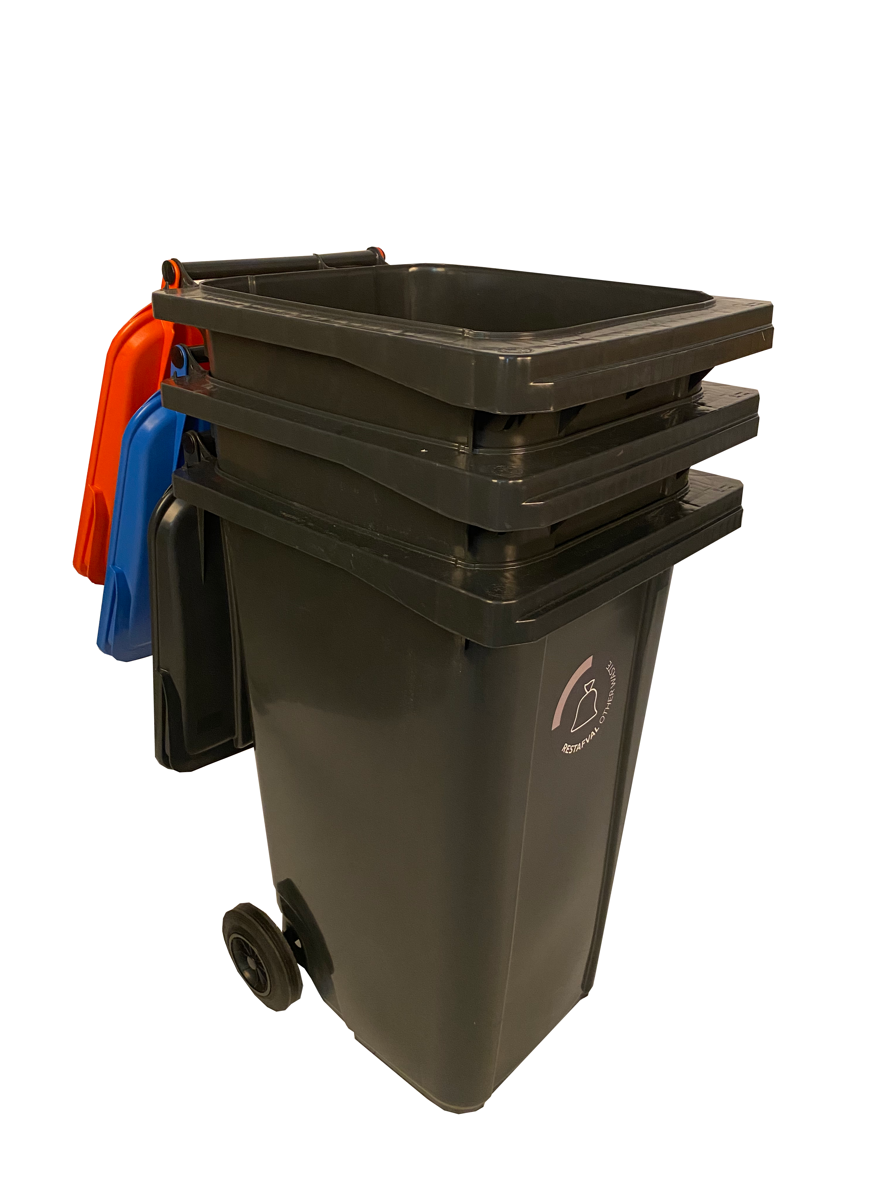 Stapel van 3 afvalcontainers