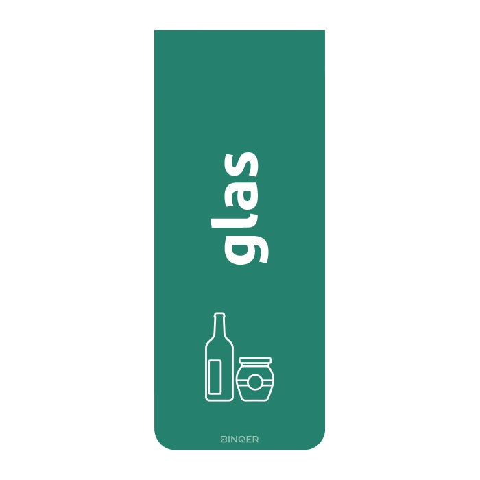 Afvalstroom sticker 65x160mm Glas België