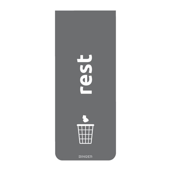 Afvalstroom sticker 65x160mm Rest België