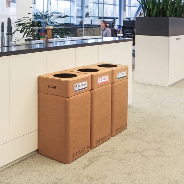 Afvalbox afvalscheidingsstation met 3 afvalstromen