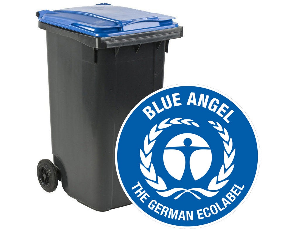 Afvalcontainer met Blue Angel certificaat