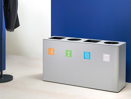 Dunk afvalscheidingsbak met 4 afvalstromen