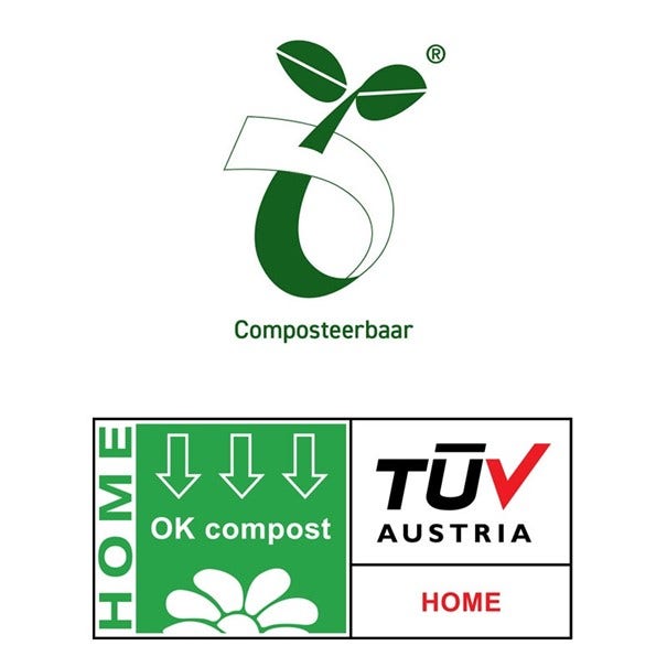 GFT afvalzakken - Kiemplantlogo - OK compostlogo