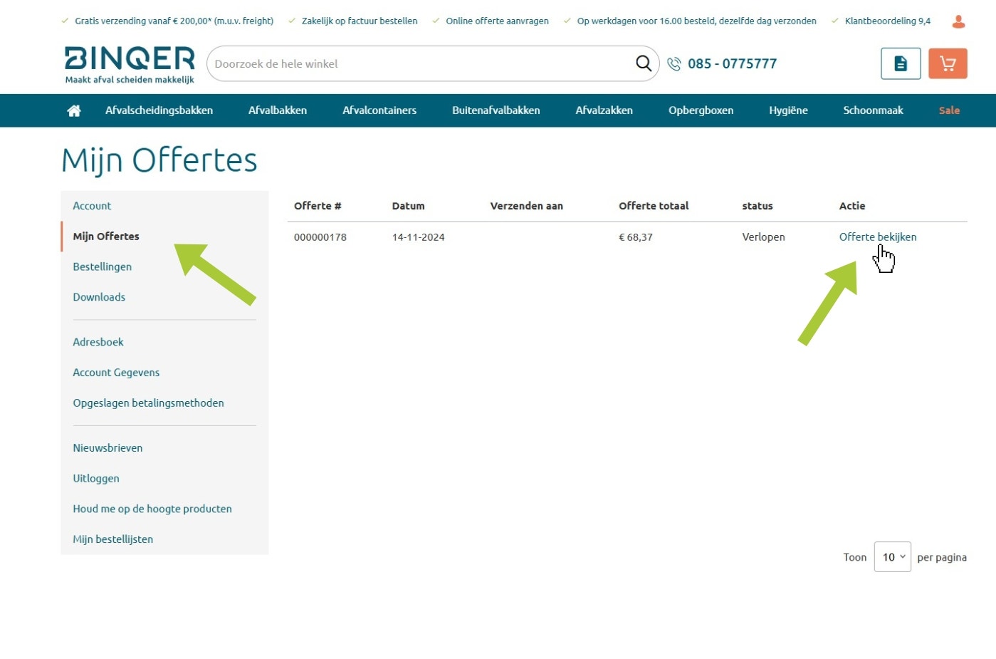 Online offerte maken - Stap 4