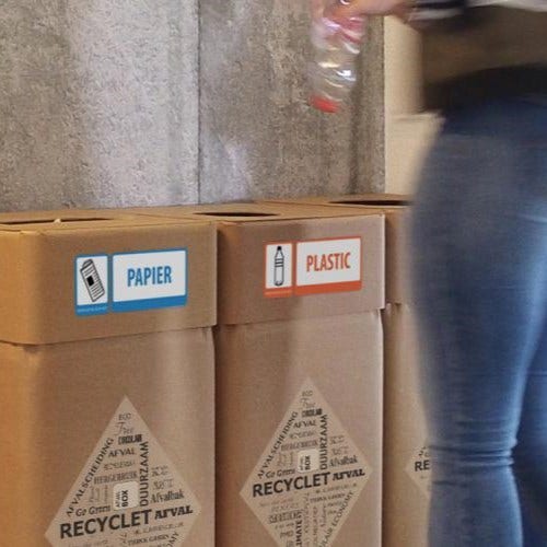 Afvalbox afvalscheidingsbakken voor papier en plastic