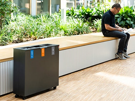 Switch afvalscheidingsbak met 3 afvalstromen