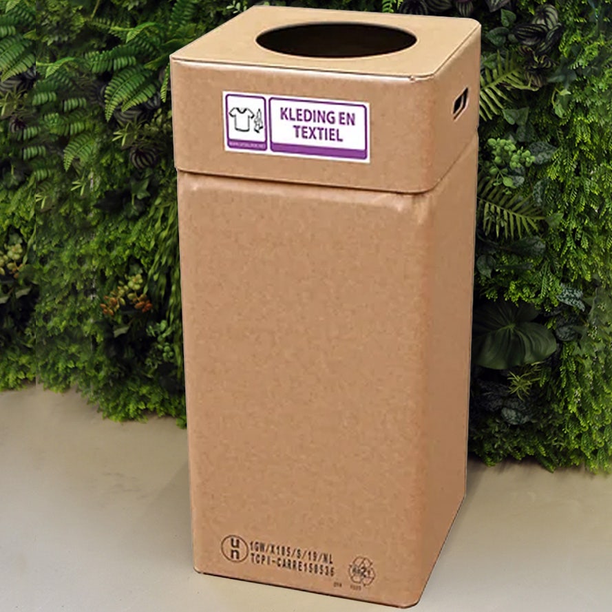 Afvalbox voor scheiden van textiel