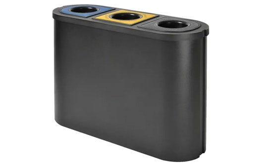 Triomf afvalscheidingsbak 3x45 liter zwart - 3 afvalstromen (BE)