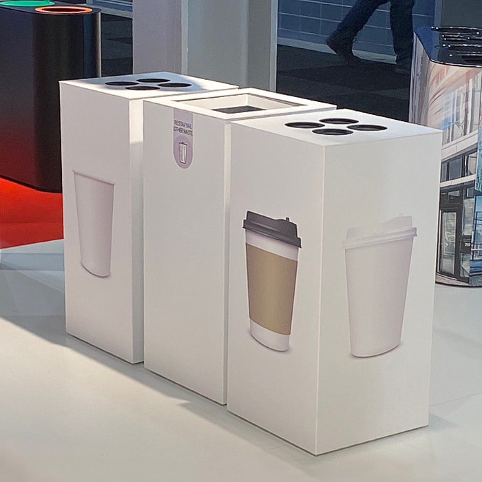 Afvalscheidingsbakken voor koffiebekers